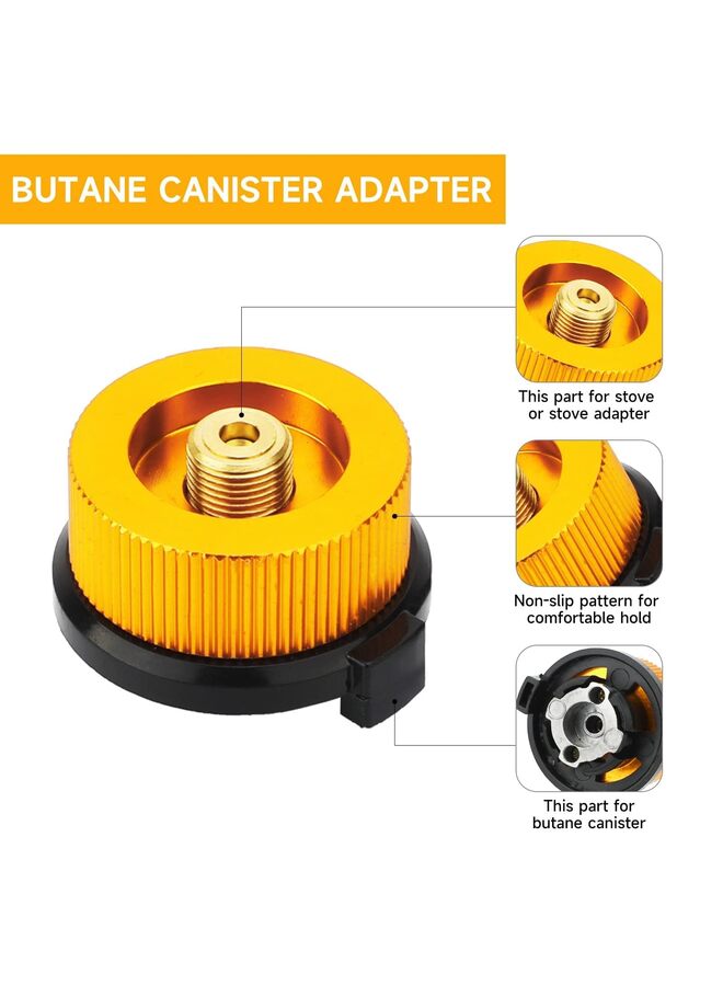LAMAY 3pcs Camping Stove Adapter Butane Canister Adapter Refill Adapter EN417 Valve Canister Shifter Propane Adapter Isobutane Fuel Canister with Exhaust Air Pressure Button - Image 3
